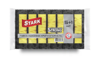 Губка 5+1 шт. "Крупнопориста" ЧОРНА для ГРИЛЮ ТМ STARK